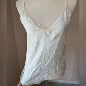 NWT ZADIG & VOLTAIRE  Judo White Clark Jac Paisley Camisole top with Lace sz S